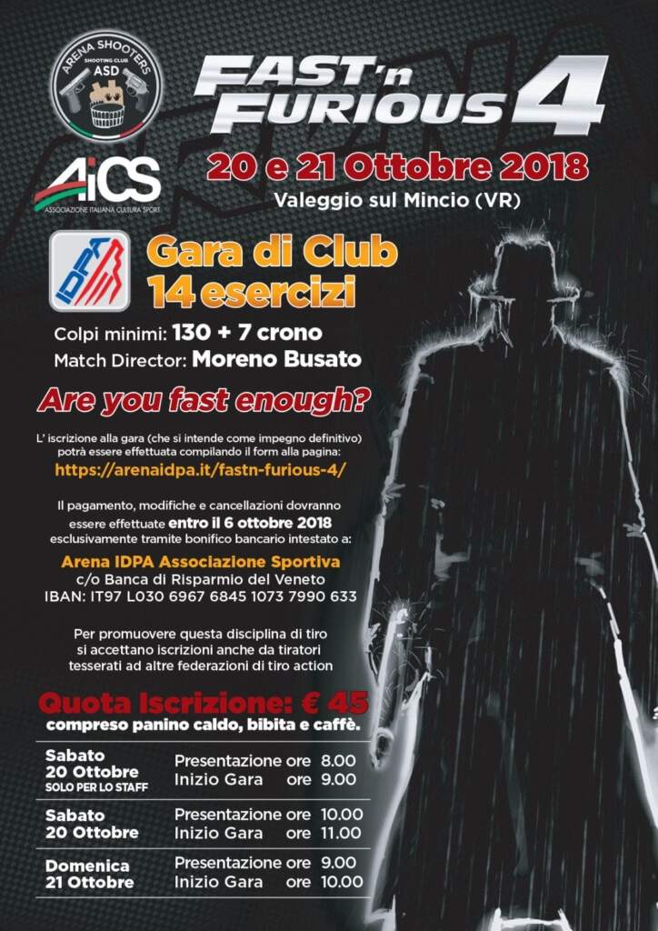20-21 Ottobre 2018 · Fast'n Furious 4 3 Locandina FnF 1