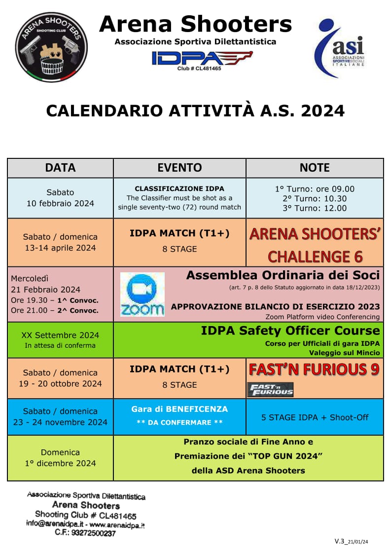 Calendario Gare IDPA Italia